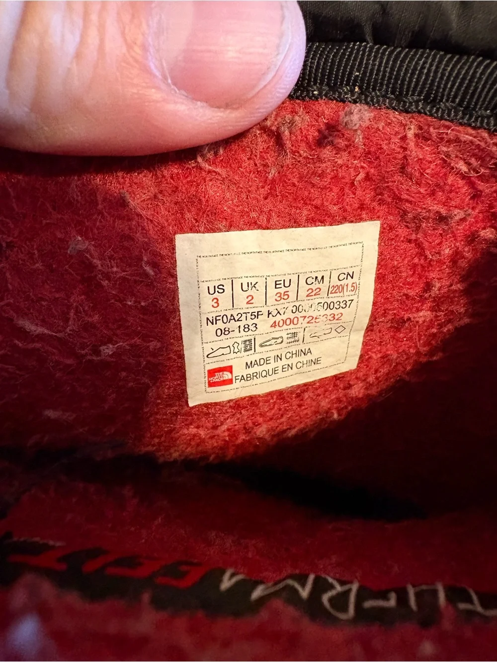 Size 3 The North Face Alpenglow IV